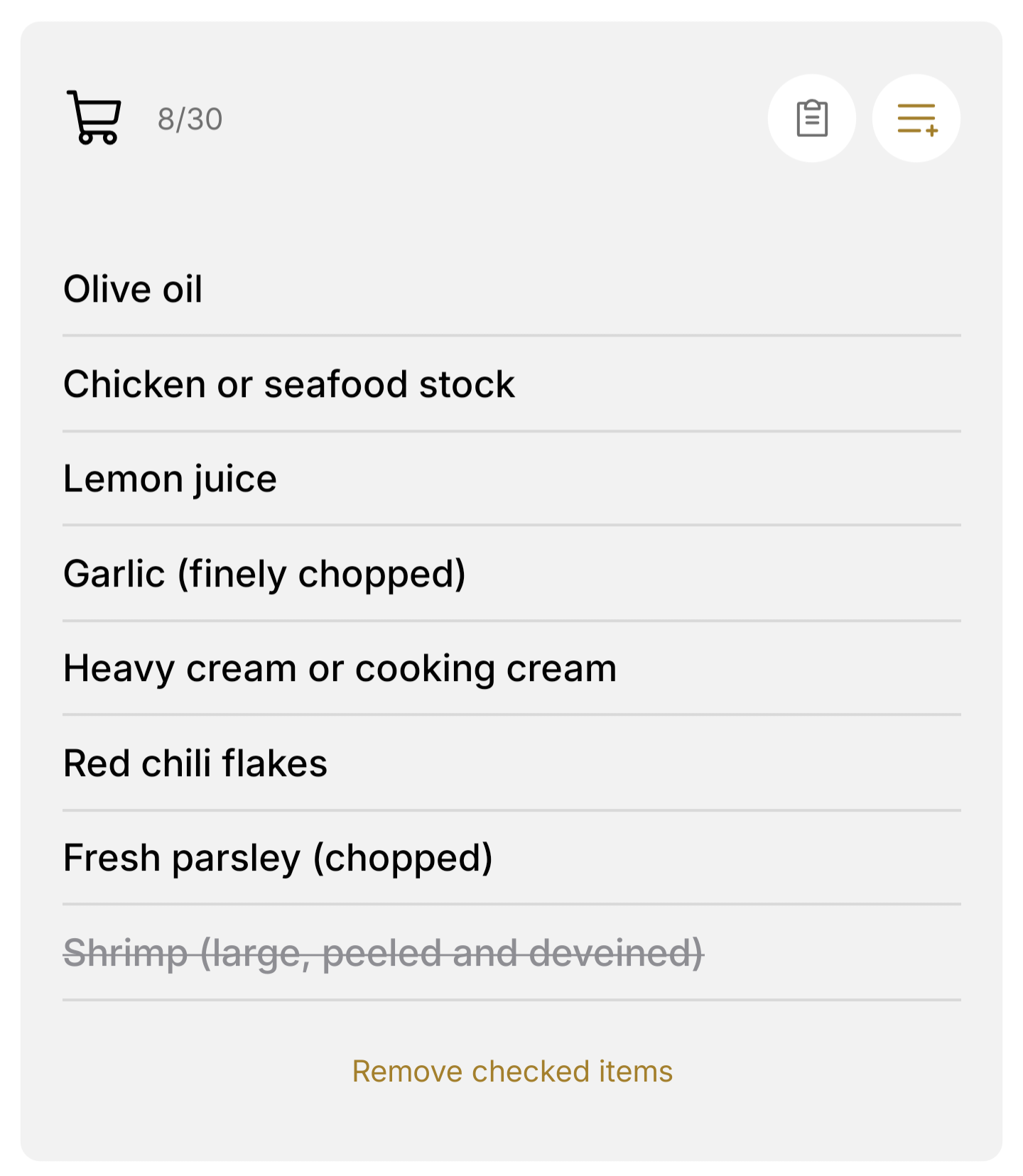 Shared groceries feature inside the Lyncus Households space