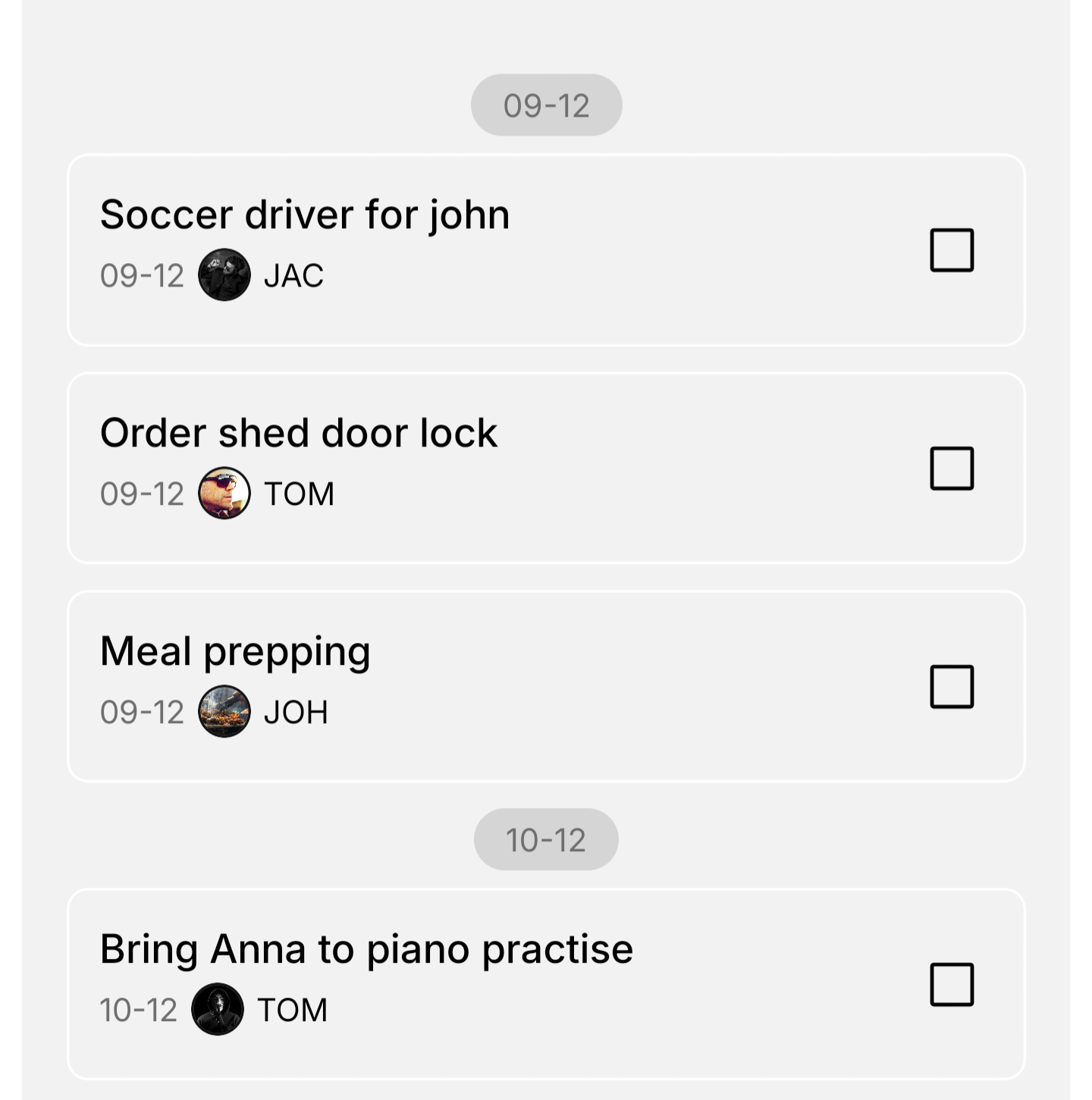Shared household task assignment in Lyncus